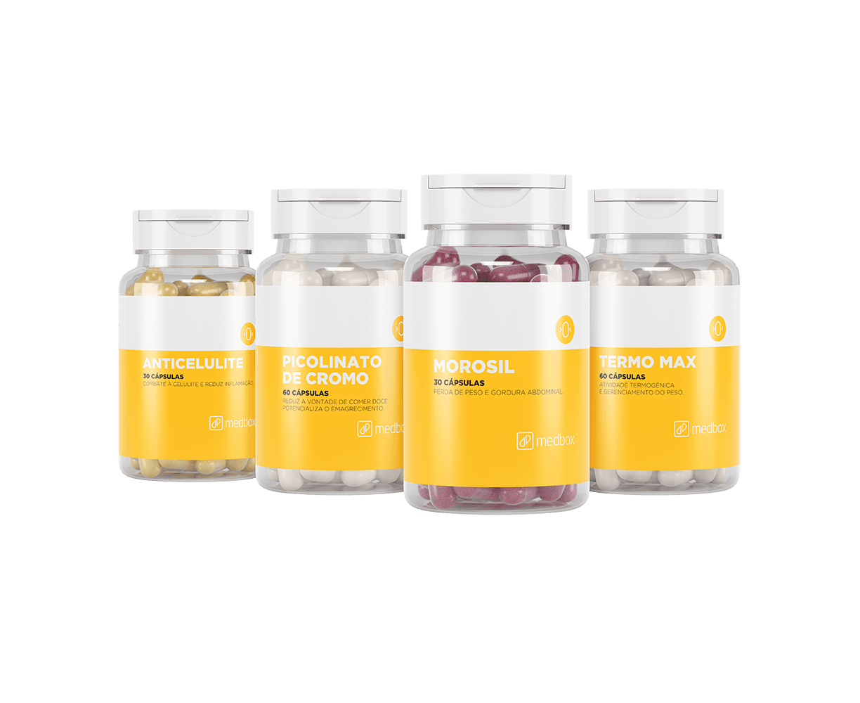 Kit Emagrecimento: Picolinato + Morosil + Termo Max + Anticelulite